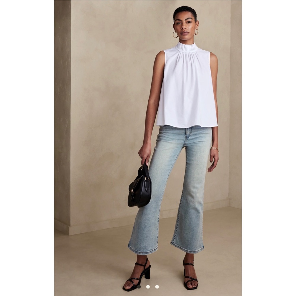 Banana Republic Women's High Rise Cropped Light Wash Boot Jean